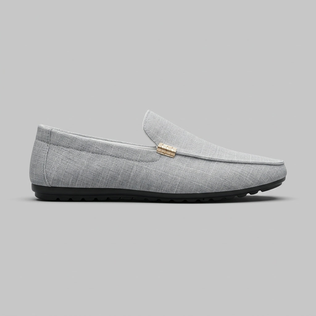 Men's Loafers - Slip-On - Moc Toe - Metal Hardware Accent