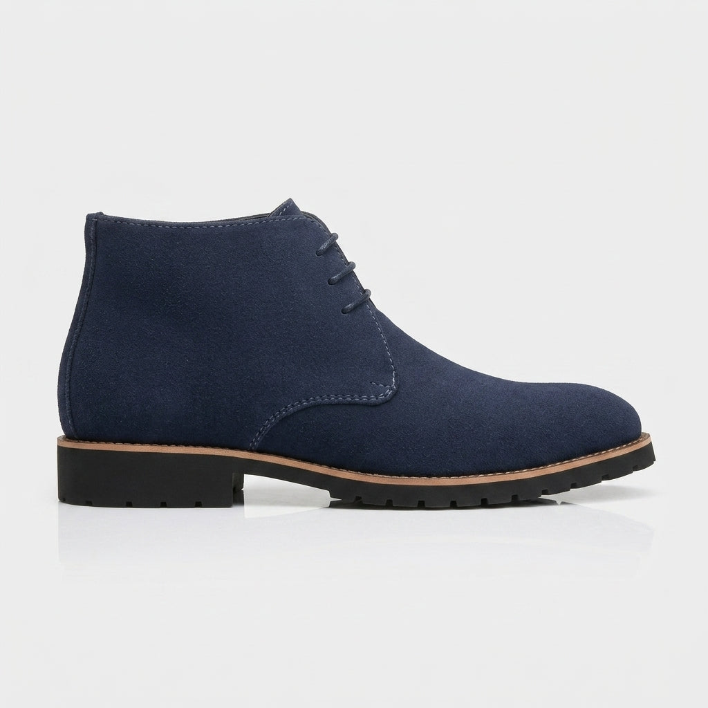 Men's Ankle Boots Suede Chukka Lace-Up - Low Block Heel