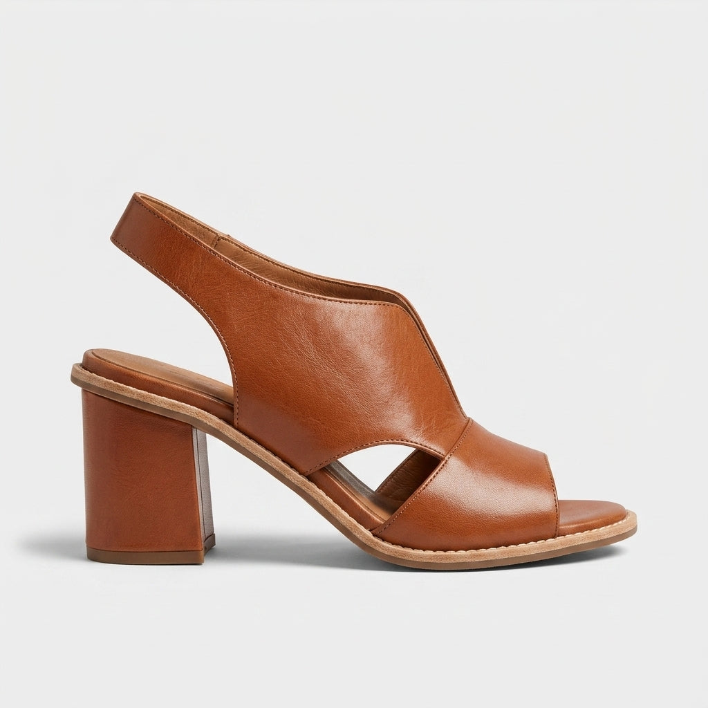 Women's Slingback Sandals Block Heel Open-Toe Wide Upper