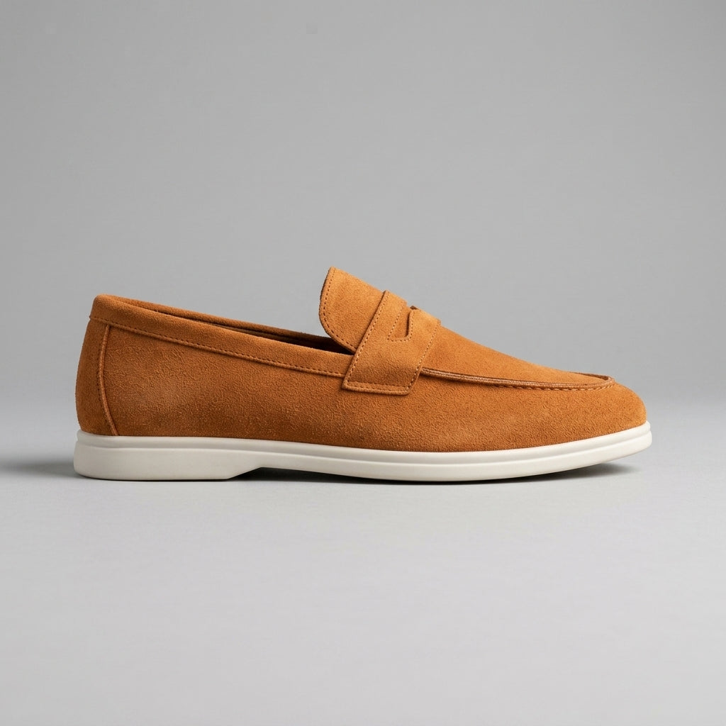 Men's Penny Loafers Slip-On Suede Flat Sole