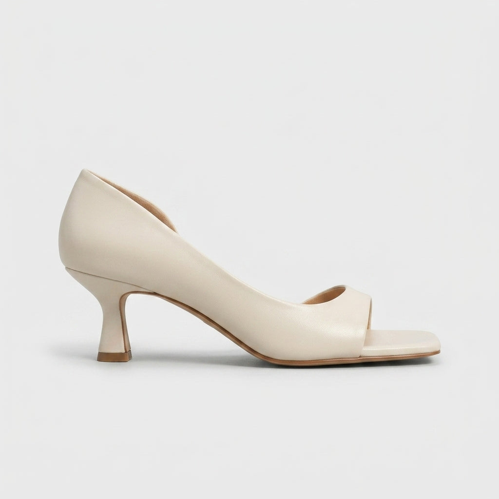 Women's Square Toe Sandals with Kitten Heel