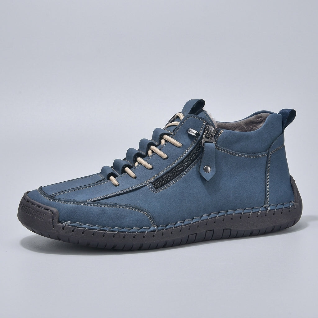 Men’s Casual High Top Shoes Side Zip Lace Up Comfort Sole