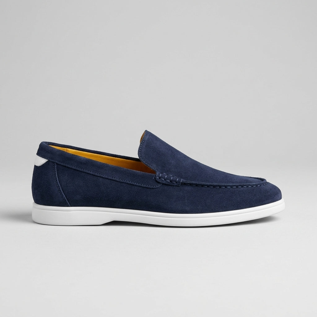 Men's Penny Loafers Suede Slip-On Moc-Toe Flat