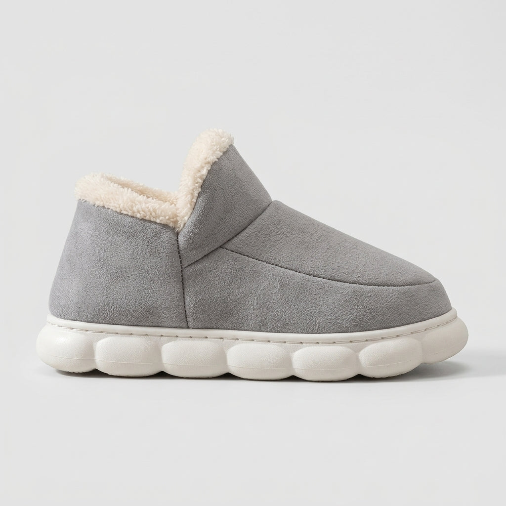 Women's Slippers Fleece-Lined Platform Sole with Sherpa Collar