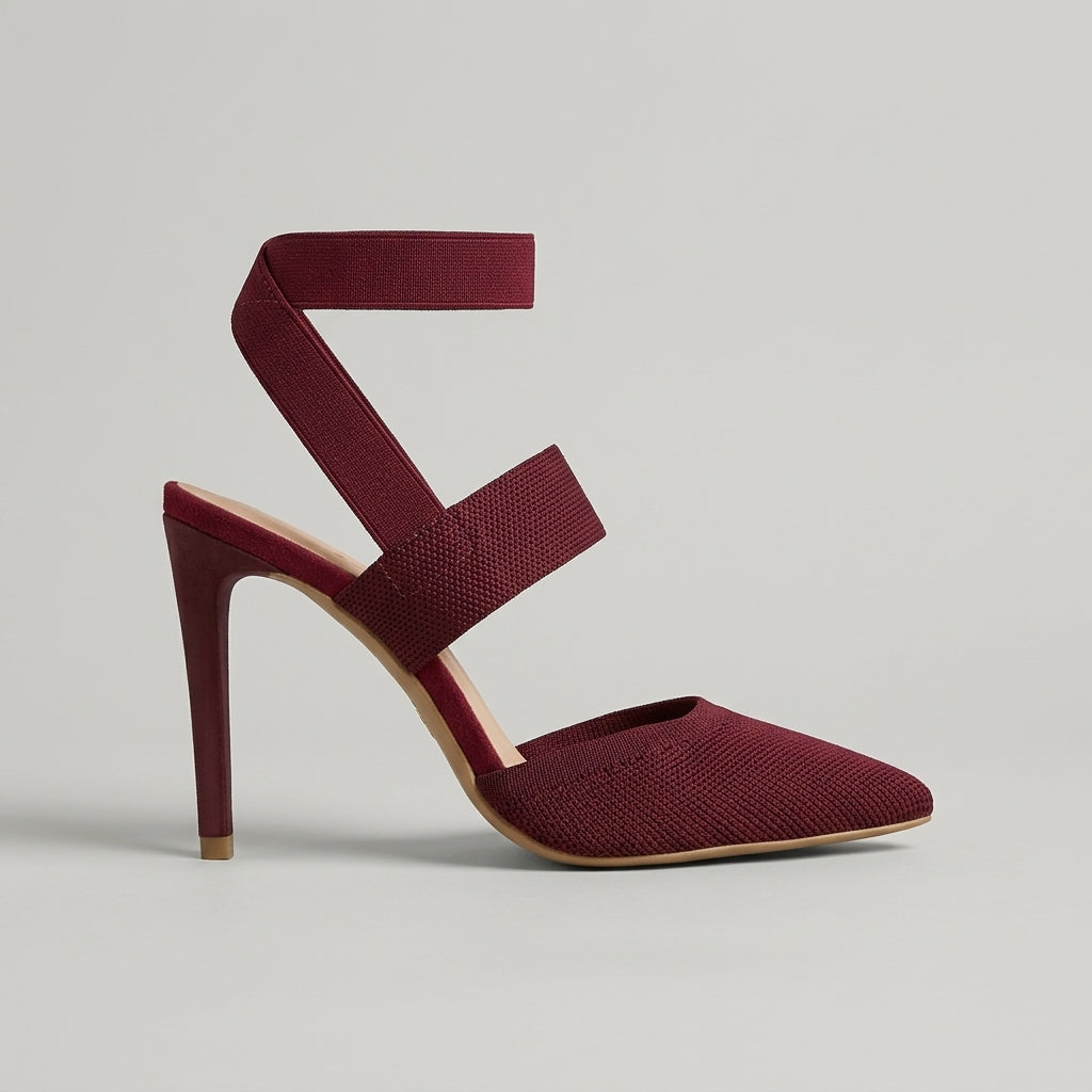 Women's Heels Pointed Toe Stiletto Elastic Straps Slingback