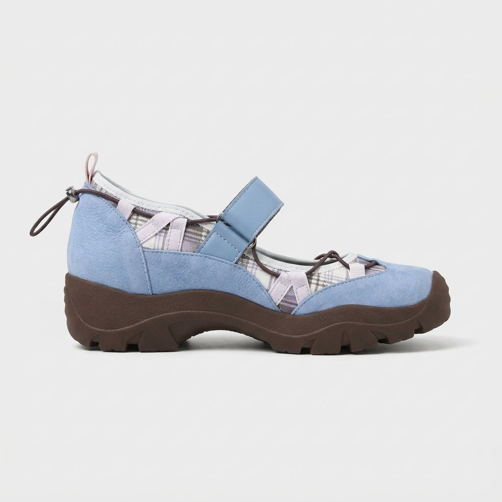 Women's Mary Jane Sneakers with Hook-and-Loop Strap and Chunky Sole