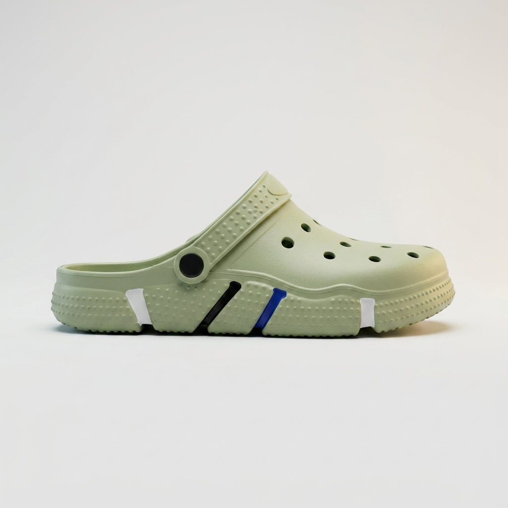 Men's Clogs Perforated Slip-On Adjustable Heel Strap Textured Sole
