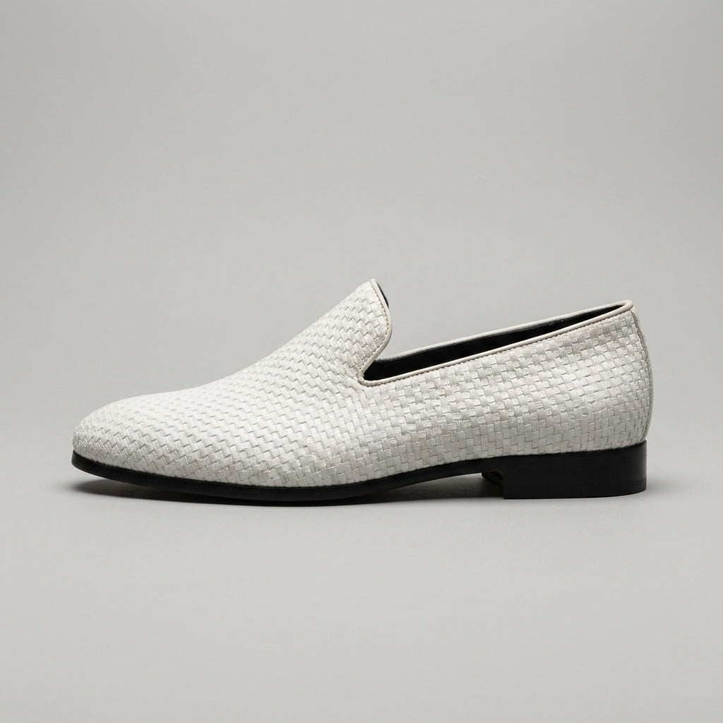 Men's Penny Loafers Slip-On Textured Woven Pattern