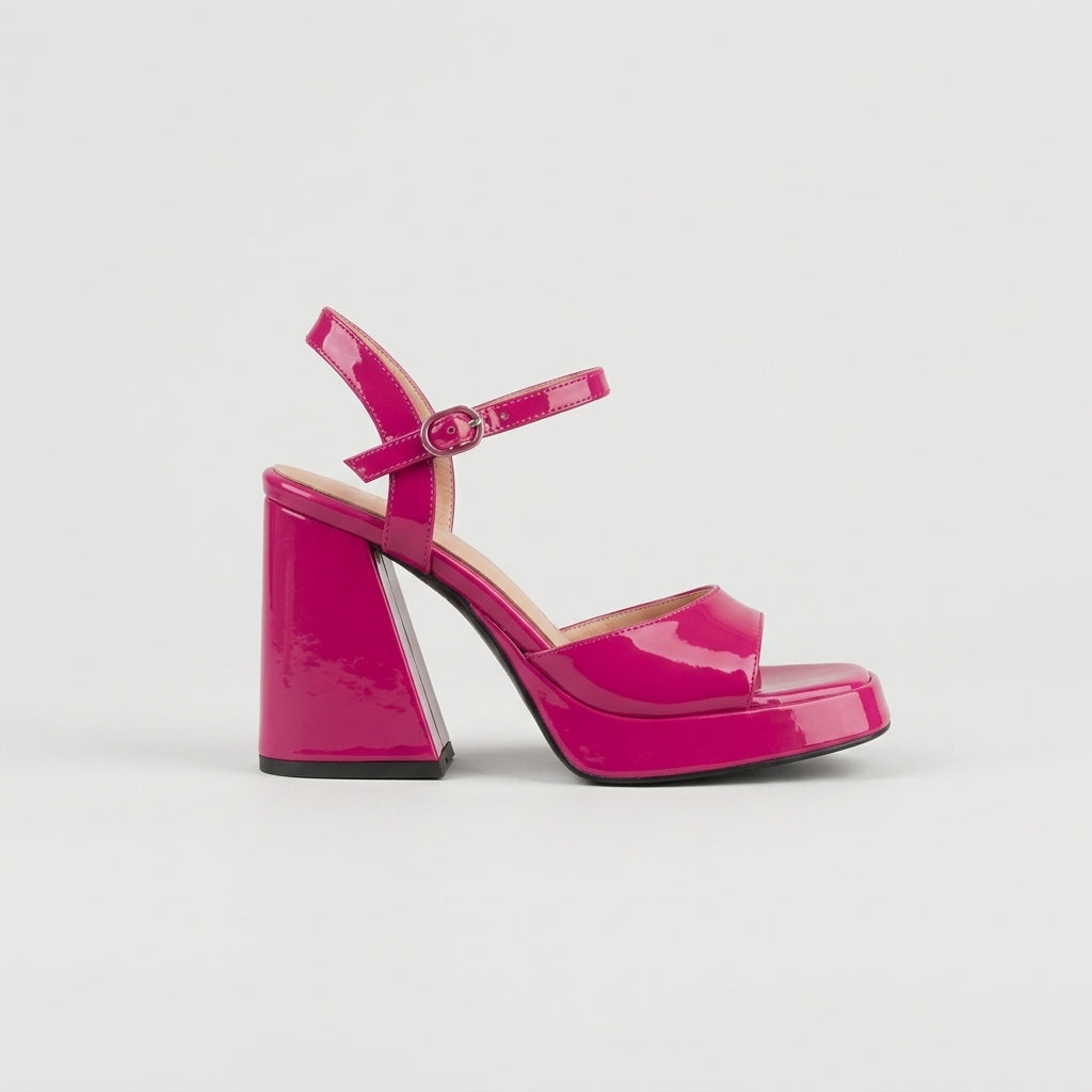 Women's Platform Sandals with Ankle Strap and Chunky Block Heel
