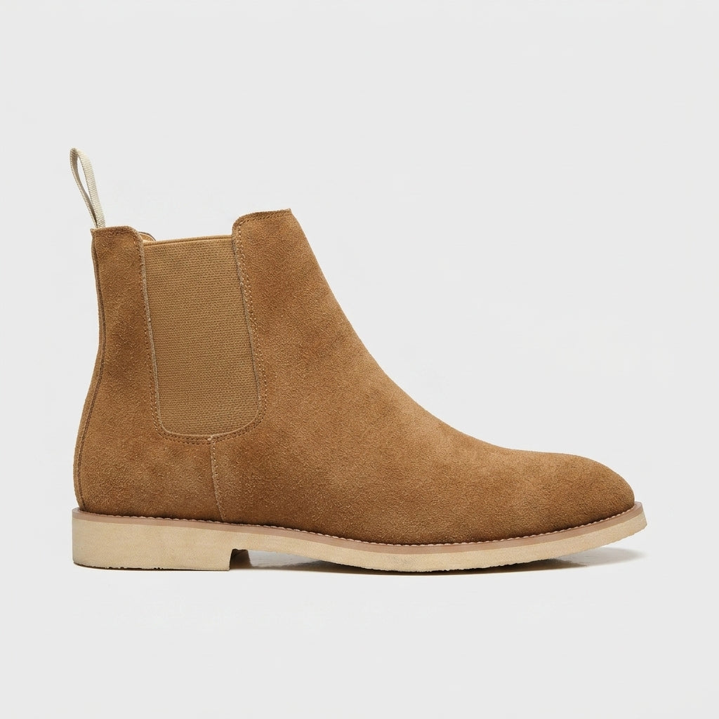 Men's Ankle Boots Chelsea Style - Suede - Elastic Side Panel