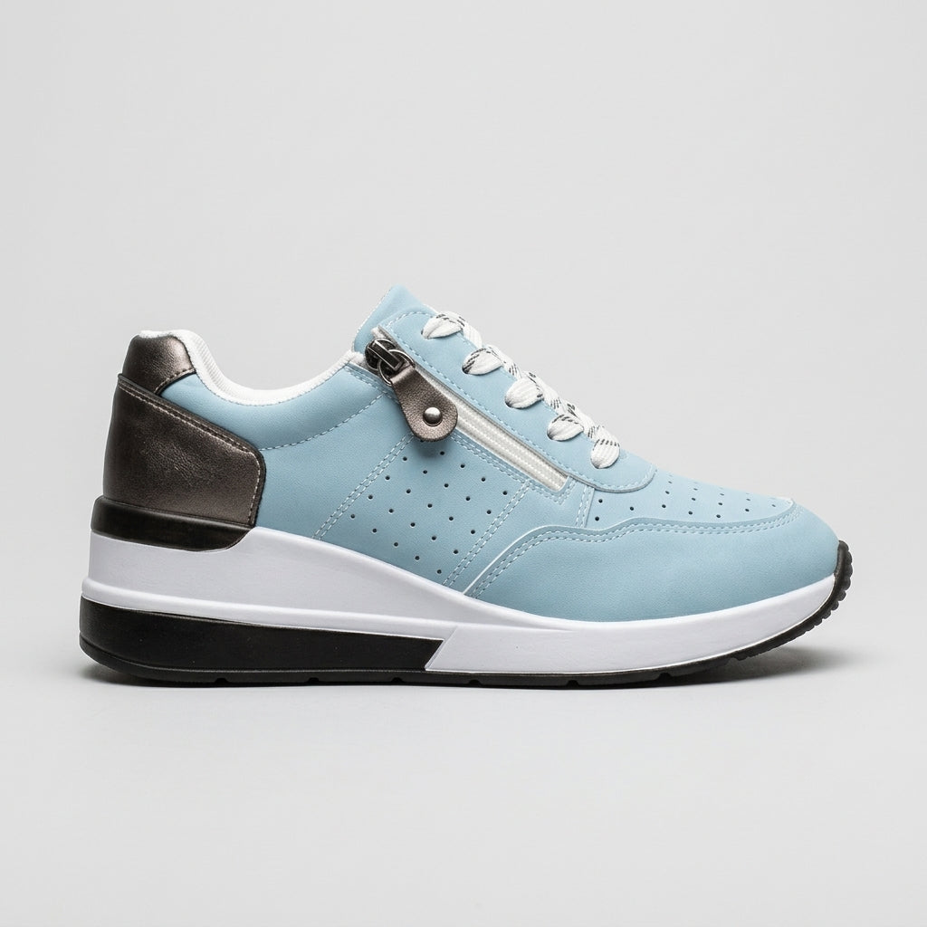 Women's Sneakers Low-Top Platform Lace-Up Side Zip