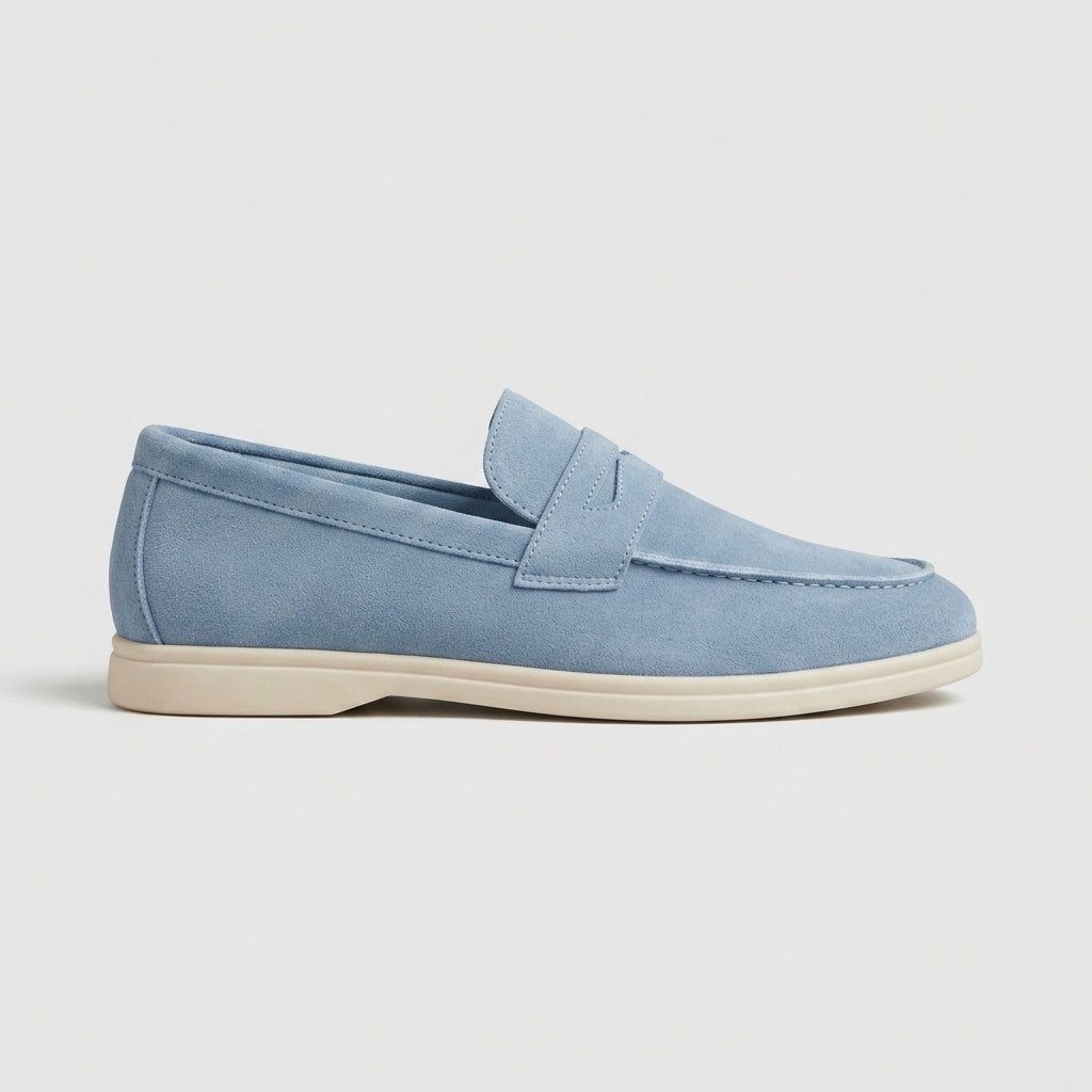 Men's Penny Loafers Slip-On Suede Flat Sole