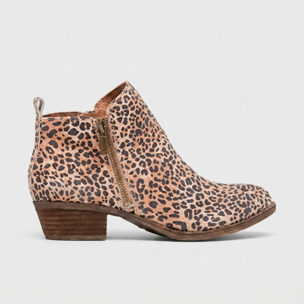 Women's Ankle Boots Pointed Toe Side-Zip Block Heel