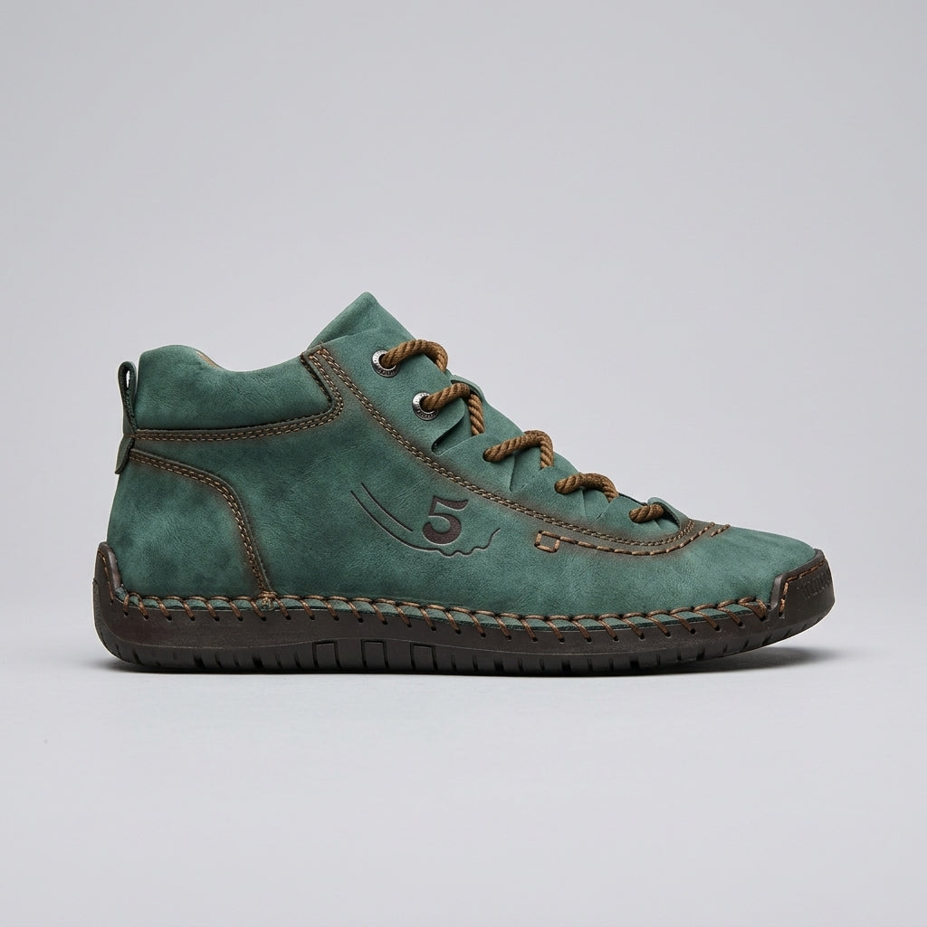 Men's Ankle Boots Mid-Top Lace-Up Hand-Stitched Rubber Sole