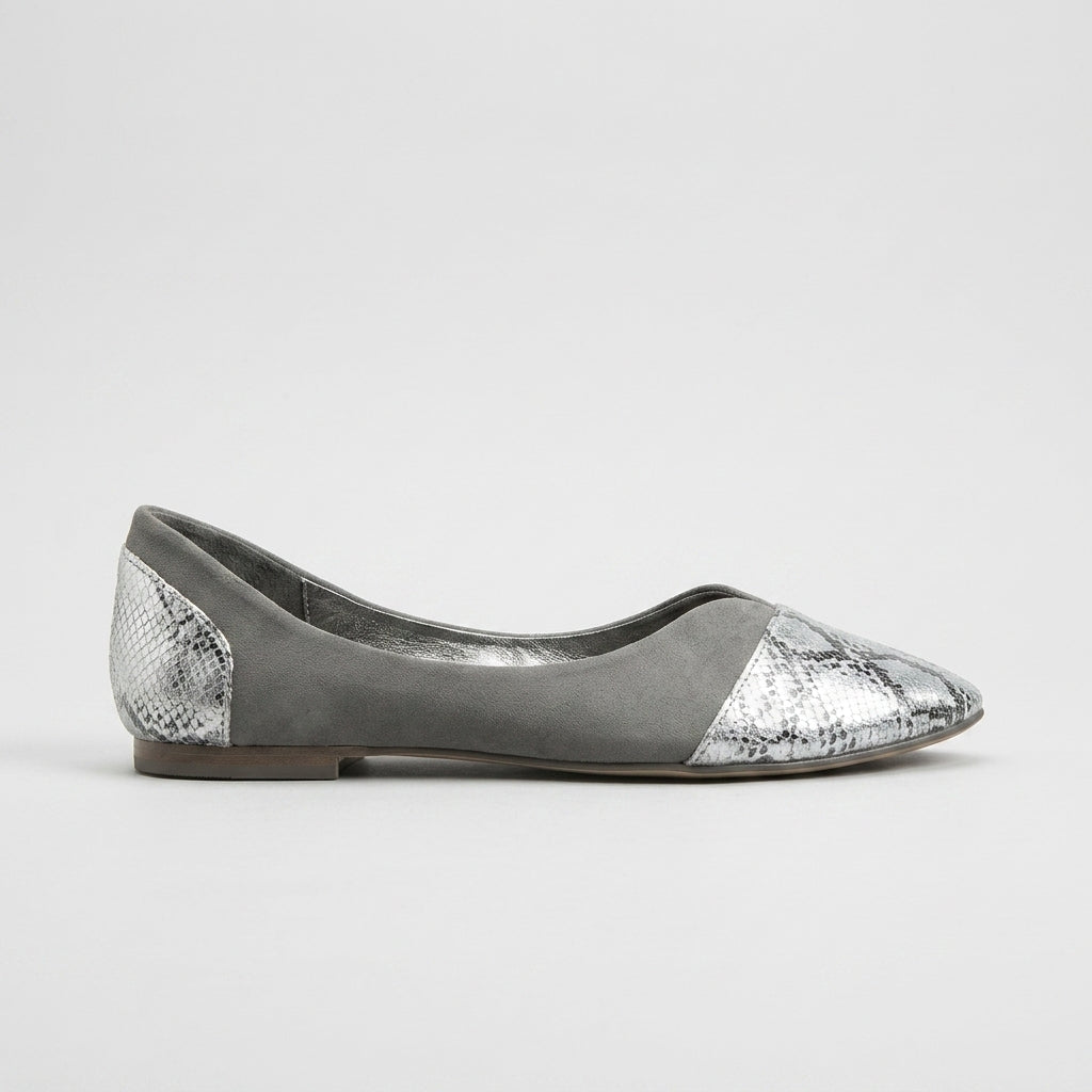 Women's Pointed Toe Ballet Flats with Slip-On Closure and Flat Sole