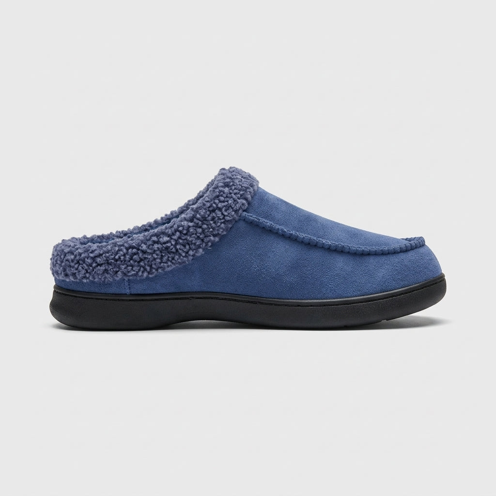 Men's Slippers Moccasin-Style Slip-On Fleece-Lined Suede Upper