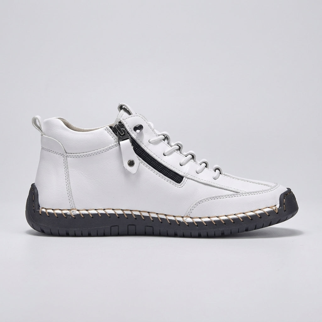 Men’s Casual High Top Shoes Side Zip Lace Up Comfort Sole