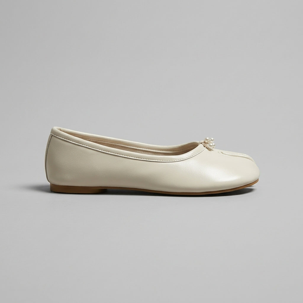 Women's Flats Split-Toe Tabi Slip-On Leather Ballet